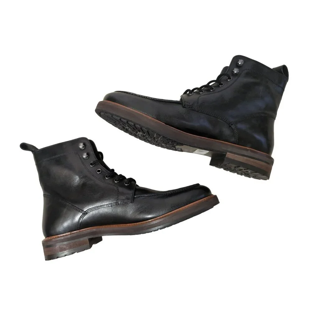 Express‎ Hiker Chukka Boot Mens 9 Black Leather Lace Up City Casual Modern